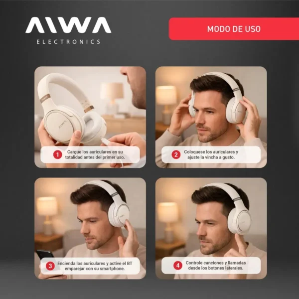 602c8 Auriculares Aiwa AVB602C Blanco